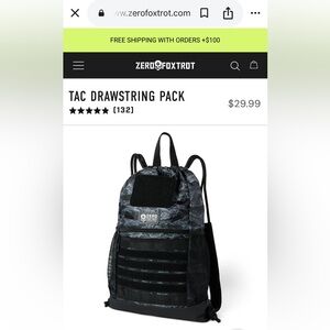 Zero Tac Black Neon Skull Patterned Nylon Backpack NWOT